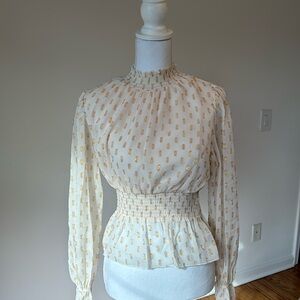 Peplum long sleeve blouse size small